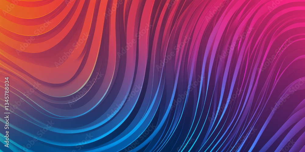 Fototapeta premium A bold, colorful abstract background featuring radiant, concentric circular patterns. The expanding waves in fiery crimson, neon blue, and warm pink create a hypnotic, high-energy, and visually