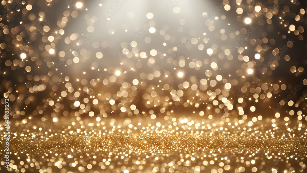 Luxurious Gold Glitter Bokeh Background with Soft Glow Luxurious Gold Glitter Bokeh Background with Soft Glow