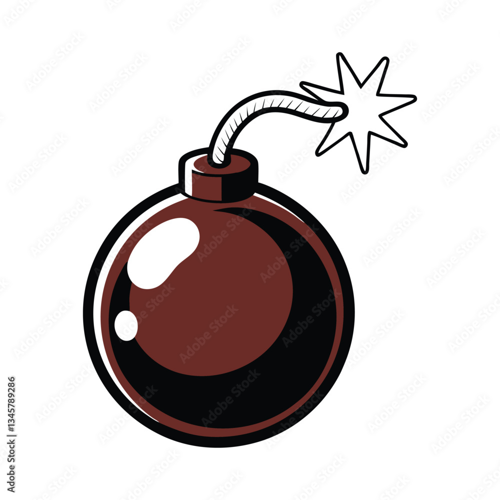 Bomb with Lit Fuse Vector Design. Bomb with Lit Fuse Vector Design.
