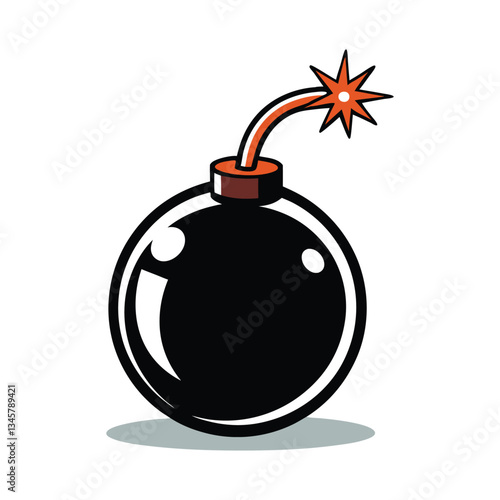 Bomb with Lit Fuse Vector Design.