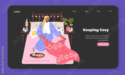 Bed Rotting. Flat Vector Illustration