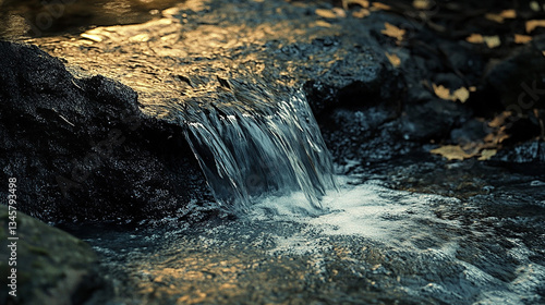 A small cascade flowing near Sol Duc Falls Olympic 