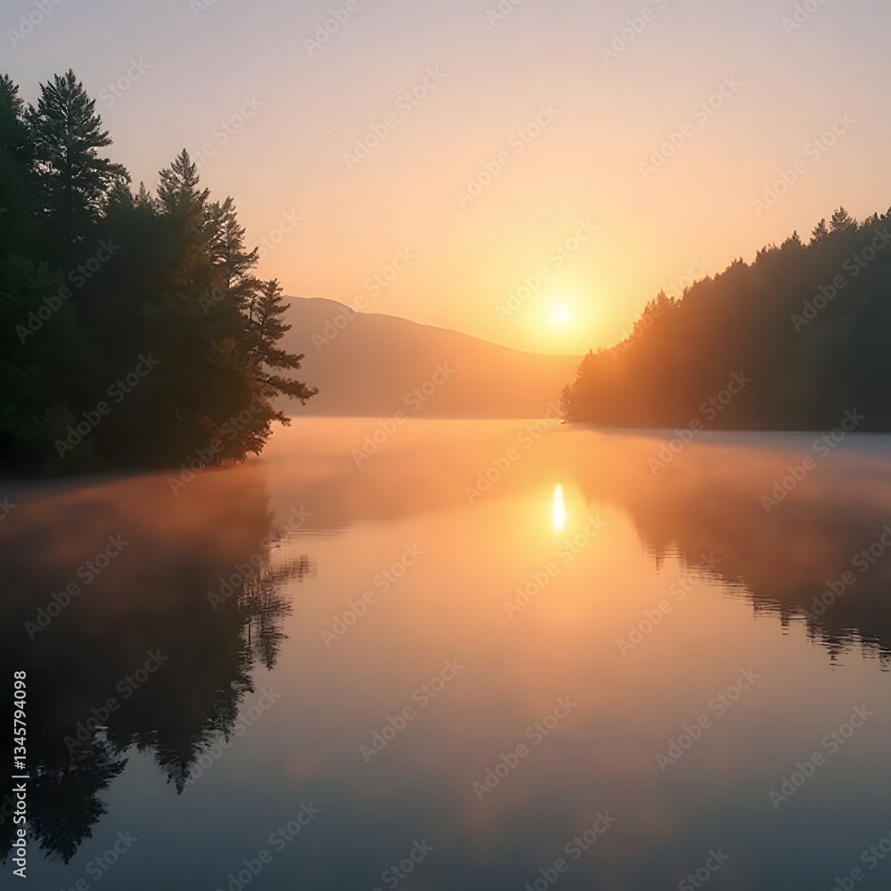 Obraz premium sunrise over the river