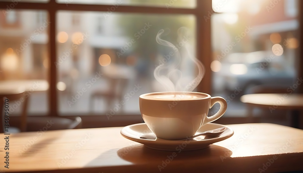 Fototapeta premium Aromatic Coffee Break at a Cozy Cafe