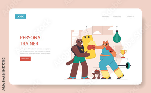 Fitness. Flat Vector Illustration
