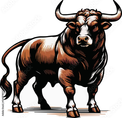 bull vector colored ilustration on tranparant background.png