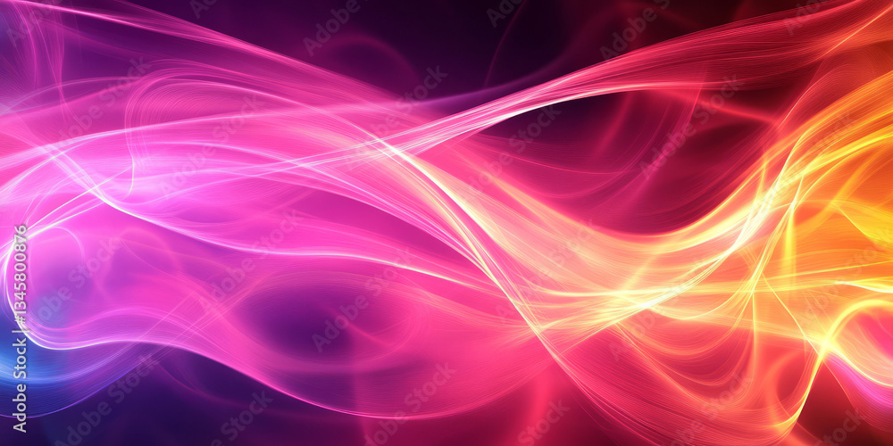 A futuristic, colorful abstract background with interwoven light ribbons. The flowing strands of bright pink, electric cyan, and deep amber twist together, forming a fluid, high-tech, and visually A futuristic, colorful abstract background with interwoven light ribbons. The flowing strands of bright pink, electric cyan, and deep amber twist together, forming a fluid, high-tech, and visually