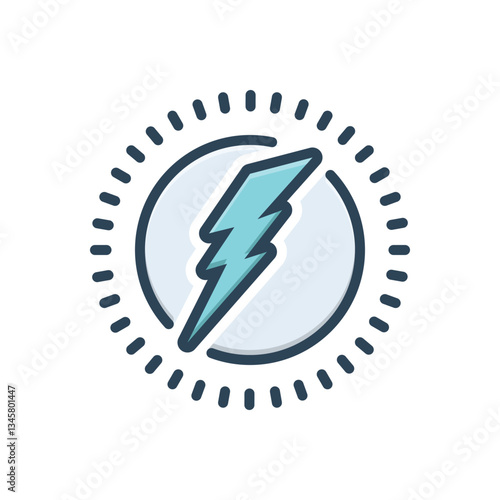 Color illustration icon for bolt