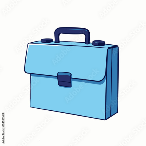 Light blue cartoon briefcase icon isolated on white