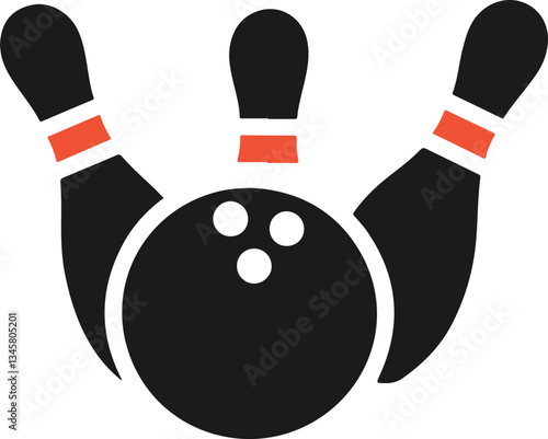 bowling ball and pins vector, bowling ball and pin silhouette vector