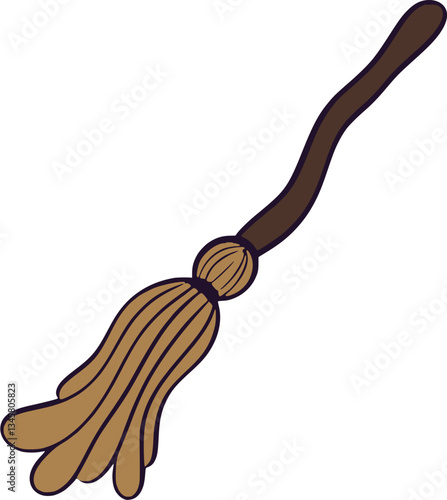 Halloween Witch Broom Illustration