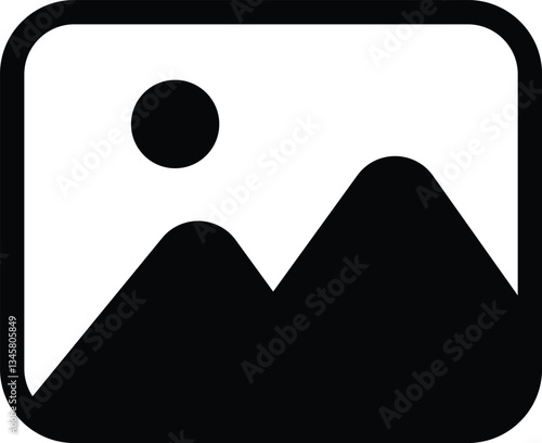 Vector illustration. Flat picture placeholder symbol for the app, website, or user interface design. No found or available image in the gallery or album