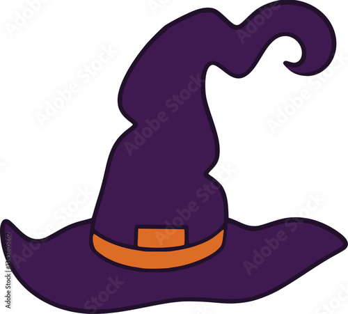 Halloween Purple Witch Hat Illustration