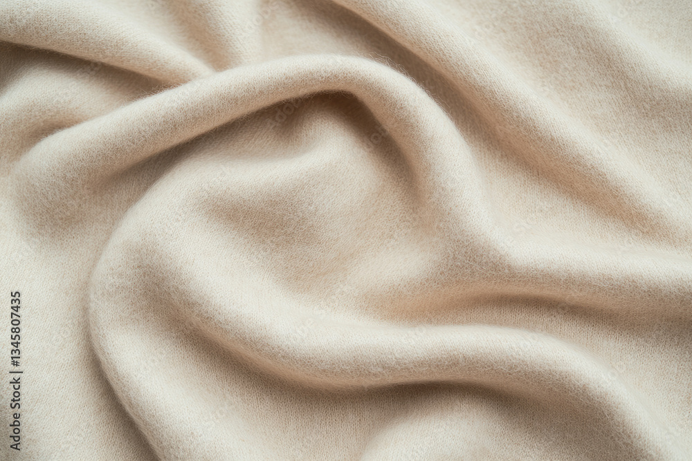 A soft, warm cashmere fabric texture background in light beige. The ultra-fine, luxurious fibers provide an elegant, cozy feel, making it perfect for high-end fashion, winter wear, and premium A soft, warm cashmere fabric texture background in light beige. The ultra-fine, luxurious fibers provide an elegant, cozy feel, making it perfect for high-end fashion, winter wear, and premium