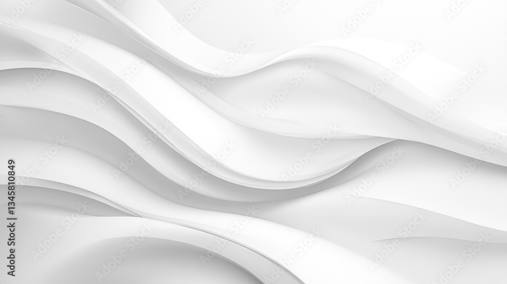 Abstract white wavy folds, elegant design background, possible use for digital art Abstract white wavy folds, elegant design background, possible use for digital art