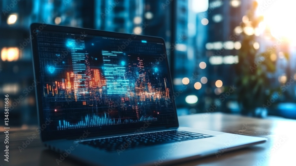 Investment dashboard displays portfolio tracking with advanced ai technology for financial analysis Investment dashboard displays portfolio tracking with advanced ai technology for financial analysis