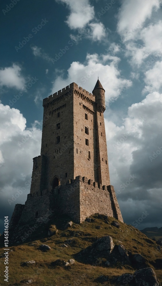 Ancient castle standing tall against the sky Ancient castle standing tall against the sky