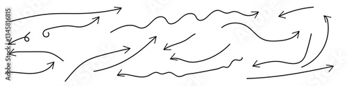 arrow icon set hand drawing