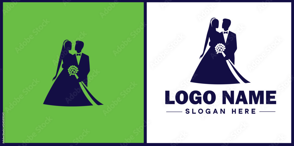 Wedding Catering icon Marriage reception catering Nuptial feast catering Bridal catering flat logo sign symbol editable vector