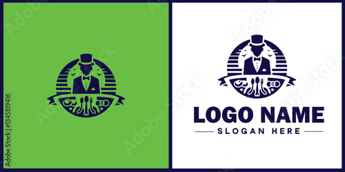 Wedding Catering icon Marriage reception catering Nuptial feast catering Bridal catering flat logo sign symbol editable vector