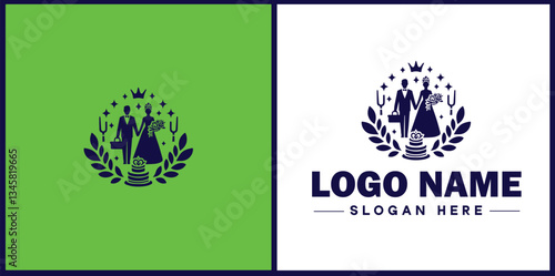 Wedding Catering icon Marriage reception catering Nuptial feast catering Bridal catering flat logo sign symbol editable vector