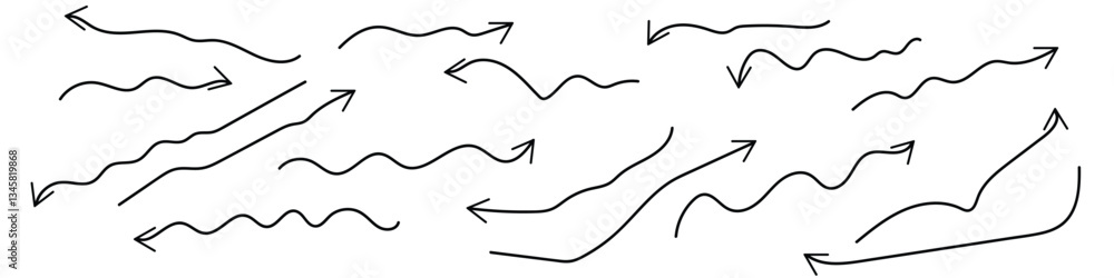 Obraz premium arrow icon set hand drawing