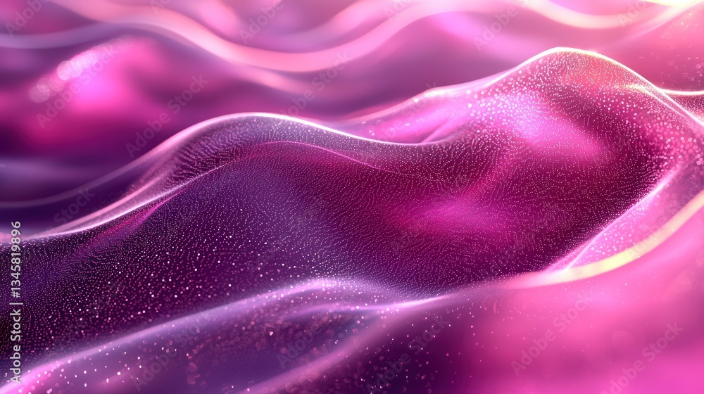 Obraz premium Abstract wavy surface, pink, purple, glittery