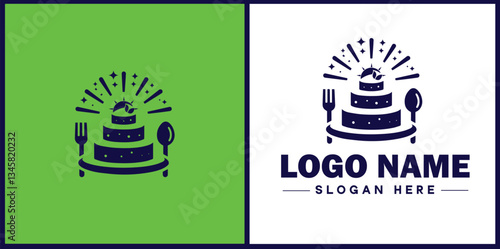 Wedding Catering icon Marriage reception catering Nuptial feast catering Bridal catering flat logo sign symbol editable vector