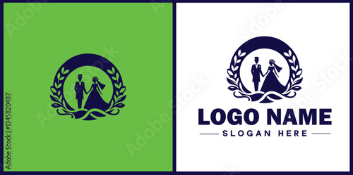 Wedding Catering icon Marriage reception catering Nuptial feast catering Bridal catering flat logo sign symbol editable vector