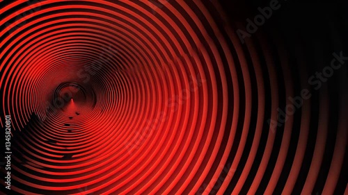 Abstract concentric circles of vibrant red and dark hues