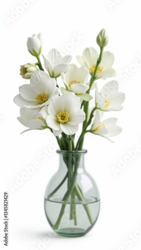 Wallpaper Mural A bouquet of white flowers in a clear glass vase Torontodigital.ca