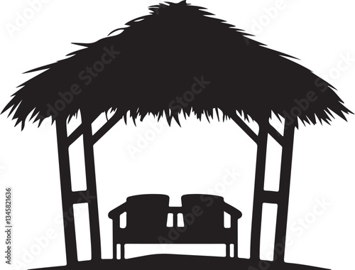 Gazebo icon. Isolated gazebo on white background