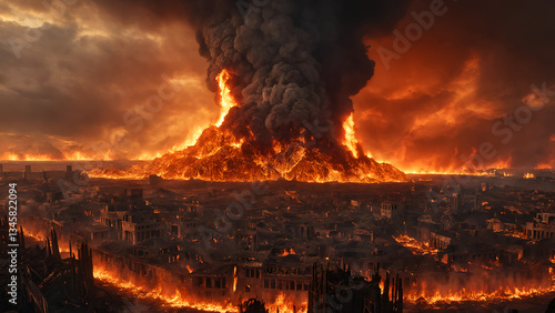 Judgement Day of city Sodom. Book of genesis.
