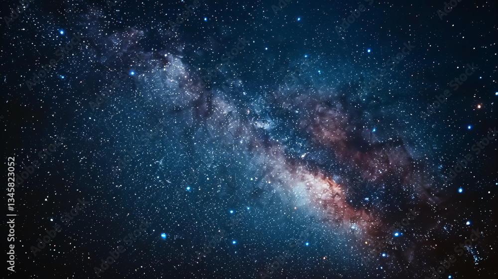 Fototapeta premium Stars and galaxy outer space sky night universe black starry background of starfield