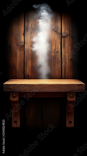 Wallpaper Mural Rustic Wooden Shelf for Smoky Background. Torontodigital.ca