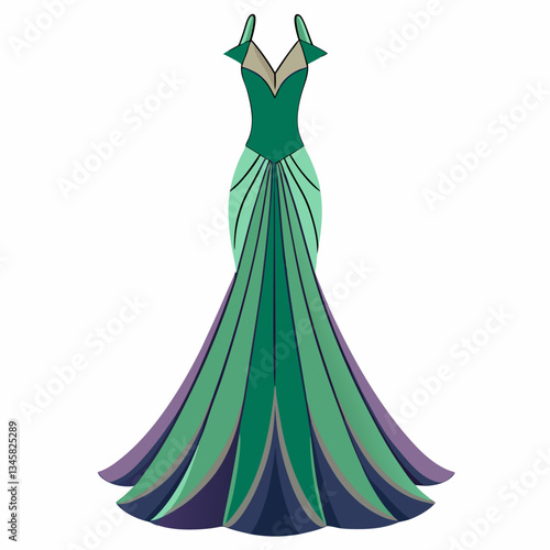 elegant evening gown with shimmering fabric 