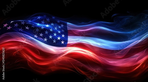 American flag in abstract smoke
