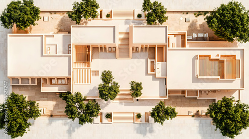 Architectural Plan Of A Modern Wooden Building Complex