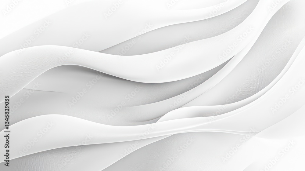 Abstract white fabric folds, smooth elegant curves, digitally generated, for background use Abstract white fabric folds, smooth elegant curves, digitally generated, for background use