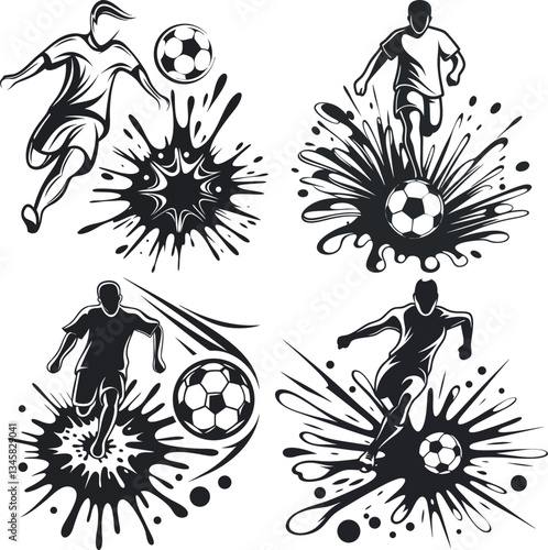 Soccer Kick Illustration Set