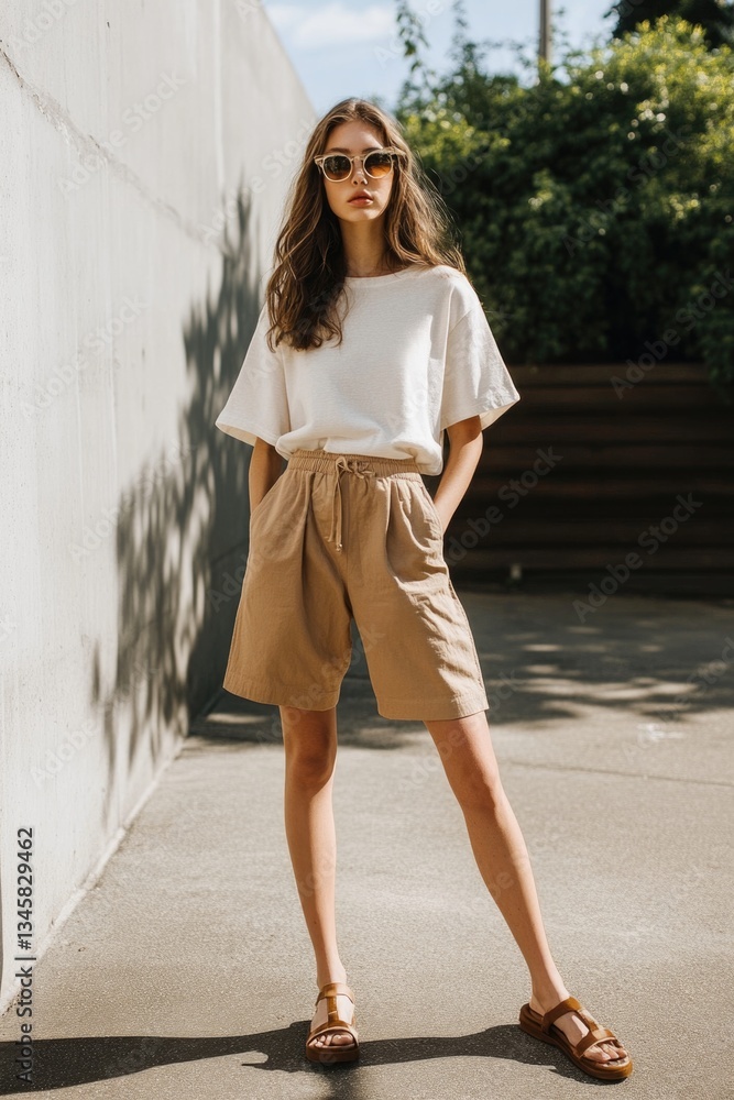 A person standing in front of a concrete wall with a blank expression A person standing in front of a concrete wall with a blank expression