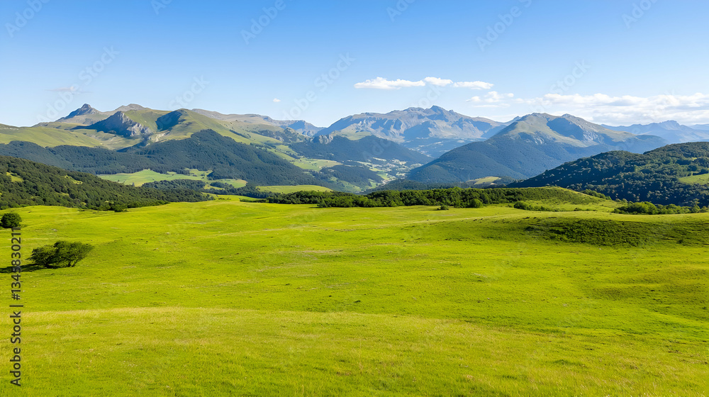 Panoramic View of Green Meadows and Rolling Hills Under a Clear Blue Sky during Daytime Panoramic View of Green Meadows and Rolling Hills Under a Clear Blue Sky during Daytime