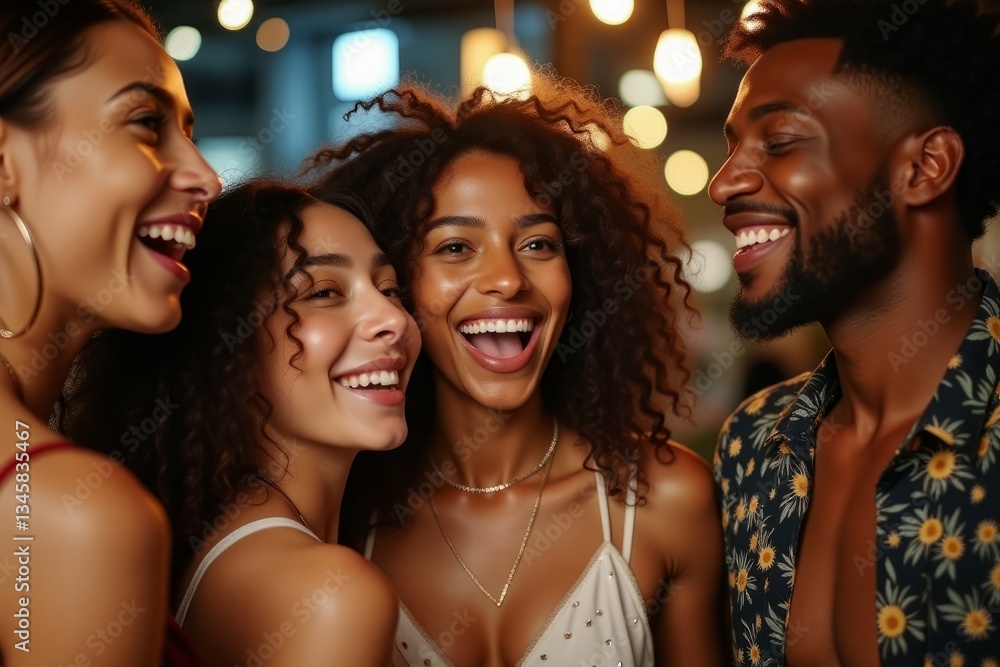 Obraz premium A group of friends laughing and enjoying their time together