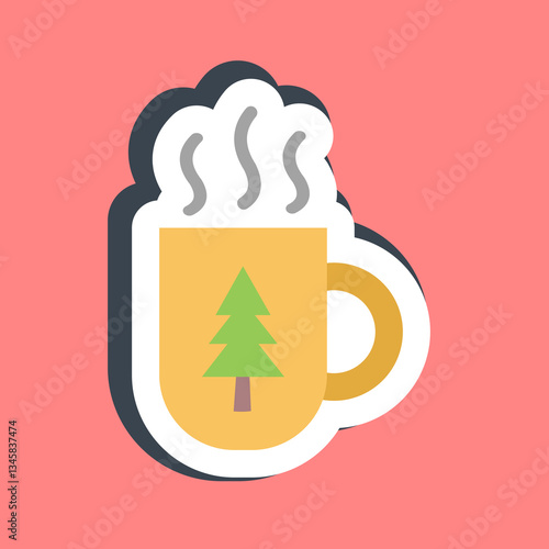 Sticker cup. Camping and adventure elements. Good for prints, posters, logo, advertisement, infographics, etc.