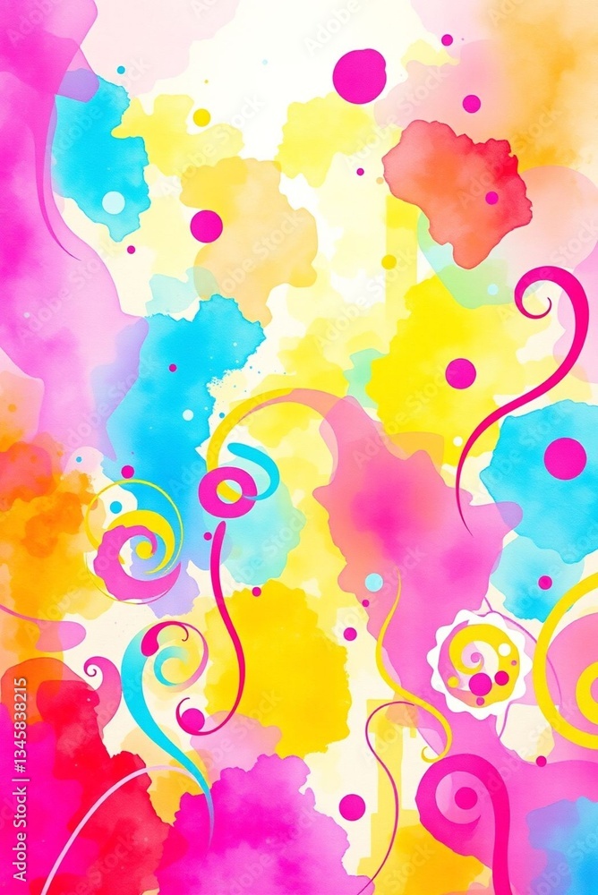 Colorful abstract background design with swirls and shapes in pink blue yellow and more Colorful abstract background design with swirls and shapes in pink blue yellow and more