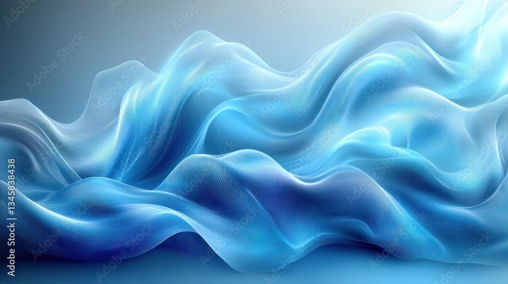 Abstract Blue Wave Flowing Fabric Texture Background Abstract Blue Wave Flowing Fabric Texture Background