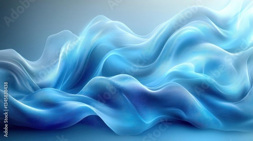 Wallpaper Mural Abstract Blue Wave Flowing Fabric Texture Background Torontodigital.ca