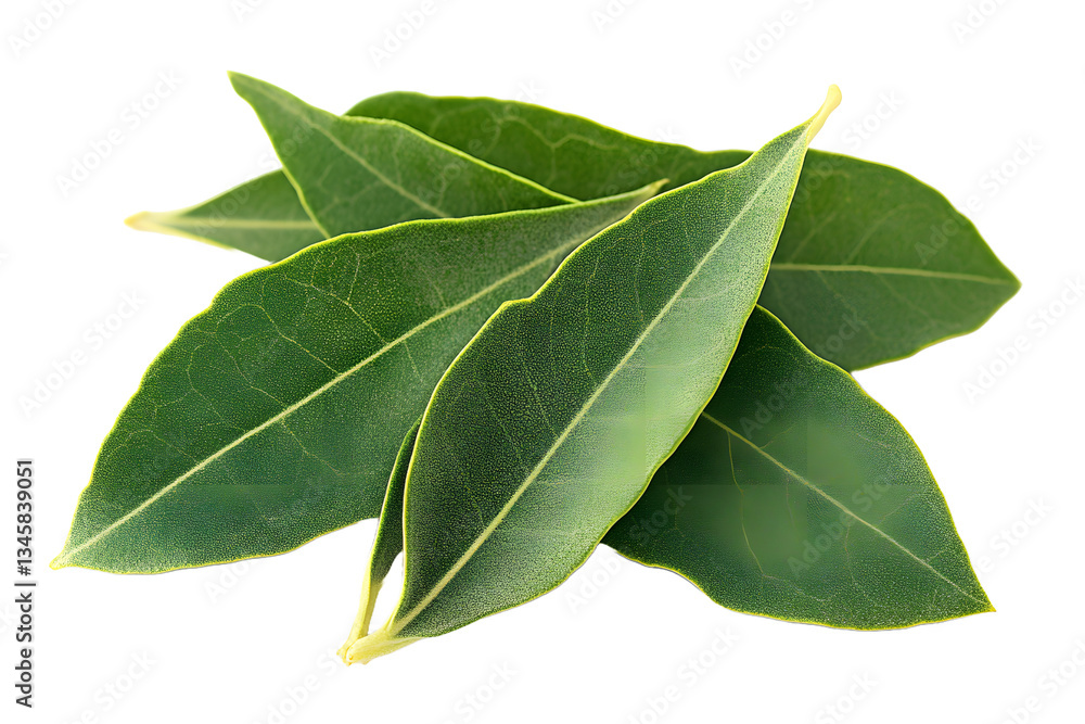 Fresh bay leaves isolated on a white background Fresh bay leaves isolated on a white background