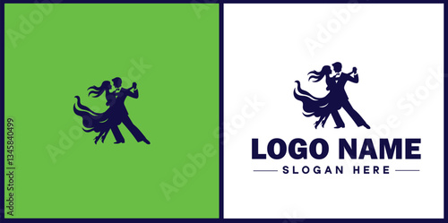 Tango Dance Studio icon Tango academy Tango school Tango center flat logo sign symbol editable vector
