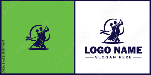 Tango Dance Studio icon Tango academy Tango school Tango center flat logo sign symbol editable vector